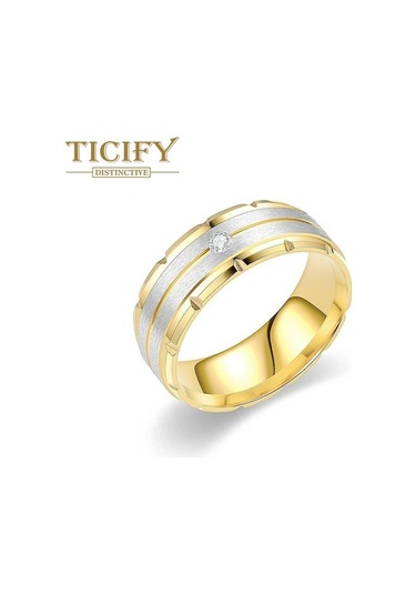 Altın Moda Çok Yönlü Titanyum Çelik Erkek Yüzük Işık Lüks Mizaç Çift Zirkon Yüzükler 13