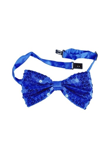 Mavi Payetli Pullu Papyon