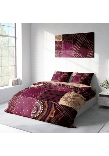 Monohome Patchwork 3D Pamuk Saten Çift Kişilik Nevresim Takımı Çok Renkli