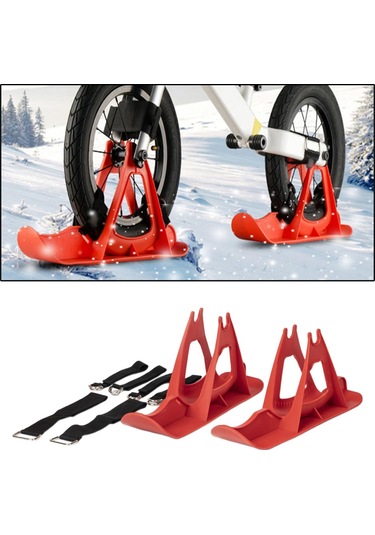 Suntek Kış Kar Kızağı Bisiklet Kayak Kızak Spor Kırmızı