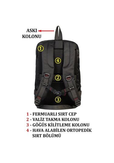 Dada 08 Laptop Tablet Sırt Çantası 15.6 İnç Sırt Ve Taban Destekli Siyah