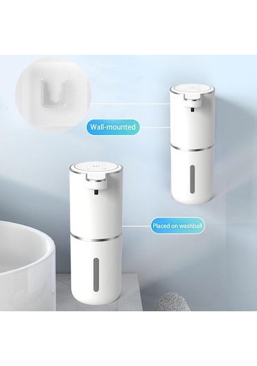 Skycity Otomatik Teşvikli Köpük Sabun Dağıtıcı 400ml Usb Şarjlı Duvar Tipi 4 Seviyeli Ayar Banyo & Mutfak İçin Beyaz