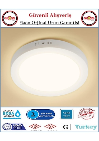 Zmr Sıva Üstü Led Armatür - 24 Watt - 2050 Lümen - Beyaz