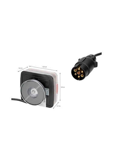 Led Römork Stop Lambası 7 Pin Set Mıknatıslı 10 Metre - 12v-1000
