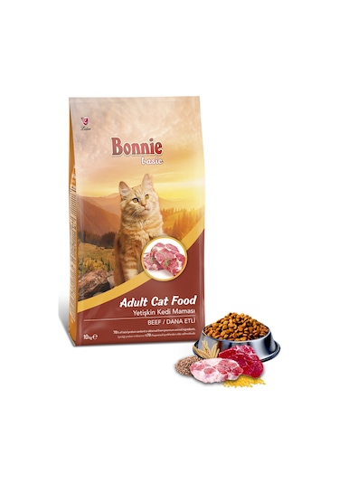 Bonnie Sığır Etli Yetişkin Kedi Maması 10 KG