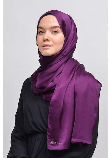 Altobeh Janjan Şık Parlak Saten Dokulu Kadın Tesettür Abiye Şifon Şal - Koyu İndigo