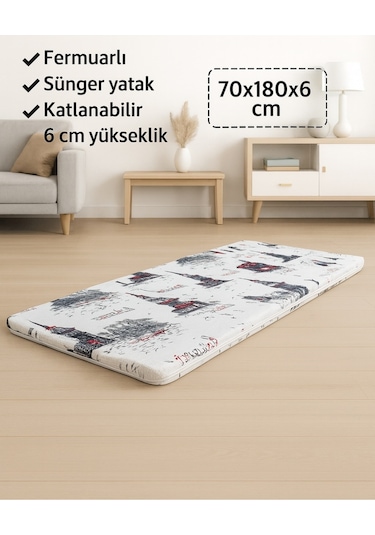 Sünger Yatak 70x180x6 Cm, Yer Yatağı, Balkon Yer Minderi,şantiye,karavan,deprem Yatağı-istanbul