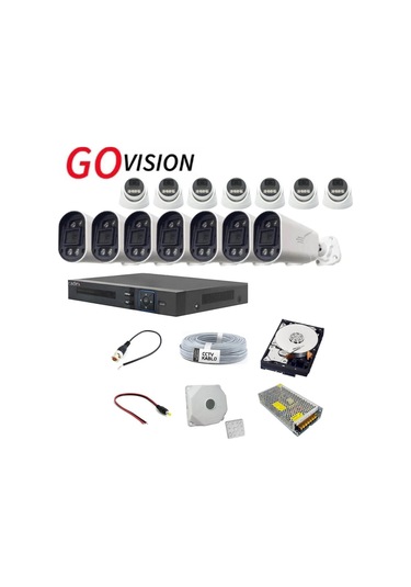 14'lü 5mp Ahd Kamera Seti Full Color, 360mm Lensli, Gece Görüşlü Güvenlik Sistemi 869794-135190