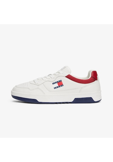 Tommy Hilfiger Jeans Cupsole Leather Erkek Beyaz Spor Ayakkabı Em0em01443 Beyaz