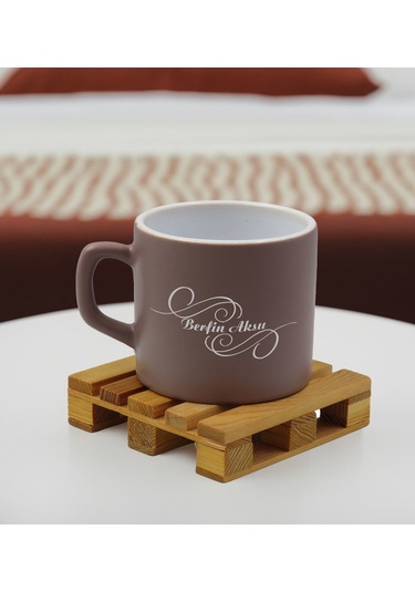 Bk Gift Kişiye Özel İsimli Mat Gri Renkli Middle Çay & Kahve Fincanı-2, Arkadaşa Hediye, Sevgiliye Hediye, Doğum Günü Hediyesi Kobitmeyencom32498 Bk G