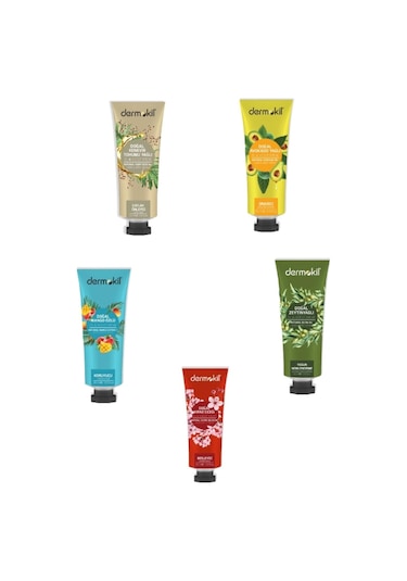Dermokil Avokado + Kenevir Tohumu + Kiraz + Mango + Zeytinyağlı Yağlı El Ve Vücut Kremi 5 x 30 ML