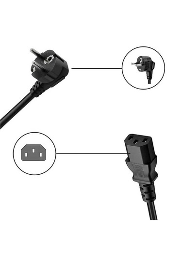 1.5 Metre C13 Power Kablo Bilgisayar Pc Kasa Monitör Güç Kablosu 150cm
