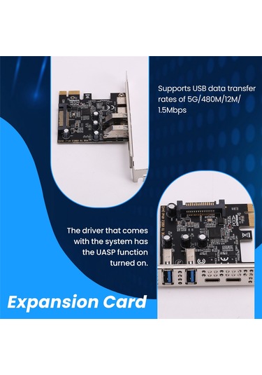 Xurunkeji Pcı Genişletme Kartı 4-port Tip-c+a Usb 3.2 Genişletme Kartı 5gbps Yüksek Hızlı Hub Masaüstü Bilgisayar İçin Sürücüsüz