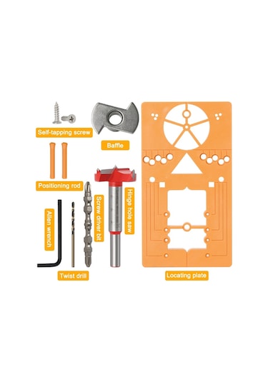 Menteşe Matkap Kombinasyon Seti Menteşe Ahşap İşleme Açıklık Bulucu