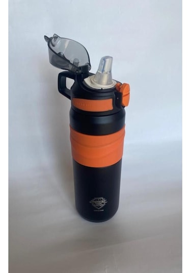 Okadı Siyah Pipetli Paslanmaz Çelik Termos 560ml