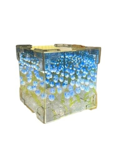 Novahub Mavi El Yapımı Dıy Lale Gece Lambası Masaüstü Ayna Lambası Akülü Basit Kurulum Çiçek Işık Masa Süsleme B Mavi Mavi