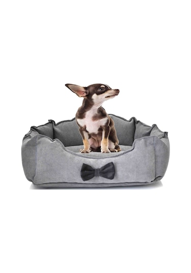 Mavi Vitrin Fiyonklu Sevimli Tasarım Kedi Köpek Yatağı 40 x 40 CM