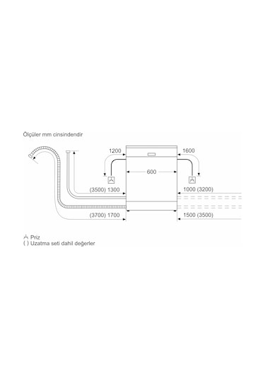 Bosch SMS44DI01T 4 Programlı 13 Kişilik Bulaşık Makinesi