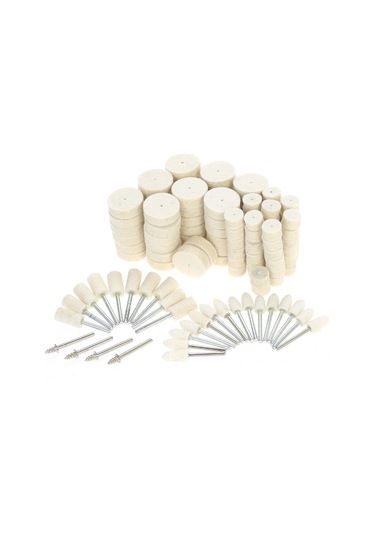 Moveevo 129 Parça Yün Ve Demir Fırçalı Polisaj Tırnakları - Metal, Ahşap Ve Kuyumculuk İçin Elektrikli Taşlama Aksesuarı