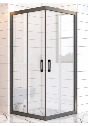 Durul Duşakabin Kare Siyah Profil Şeffaf 5Mm Siyah