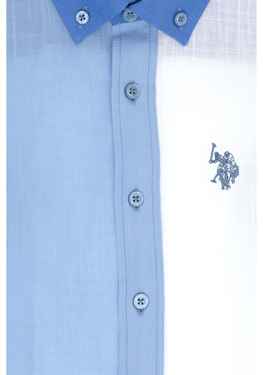 U.s. Polo Assn. Erkek Çocuk Mavi Gömlek Desenli 50306578-vr036 Mavi