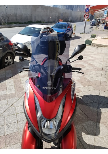Yamaha Tricity Uzun Ön Cam Zeus Koyu Füme 64cm 4mm