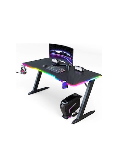 Thunder Rgb Aydınlatmalı Oyuncu Masası Siyah