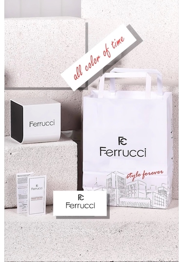 Ferrucci Çelik Kordon Çelik Kasa Kadın Kol Saati, 3 Atm Su Geçirmez Gold Zmfer192 Çok Renkli