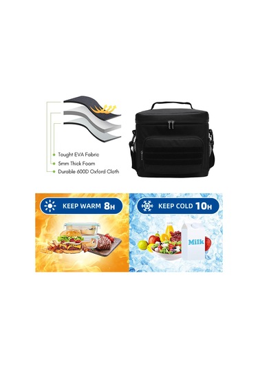 Suofeng "erkek Ve Kadınlar İçin Termal Yalıtımlı Sızdırmaz Büyük Kapasiteli Taşınabilir Öğle Yemeği Çantası" Yeşil