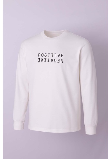 Trender Beyaz Erkek Sweatshirt Rapidly Beyaz