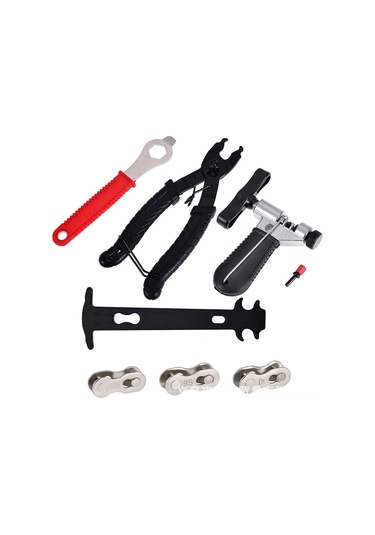 Geeksen Bisiklet Zinciri Tamir Seti: 16'lı Araç + Pense + Zincir Kesici + Ölçü Cihazı + 3 Çift Büyü Kanca - Dağ Bisikleti Bakımı İçin Çok Amaçlı Çok Renkli