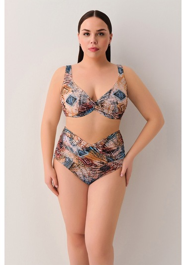 Suwen Freya Yüksek Bel V Kesim Bikini Alt Sb25210984984 Etnik Desenli