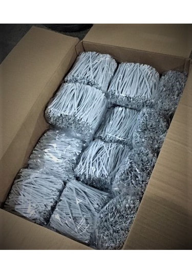 Pvc Kaplı Bağ Teli, Torba Teli, Klips Beyaz 9 Cm'lik/kg