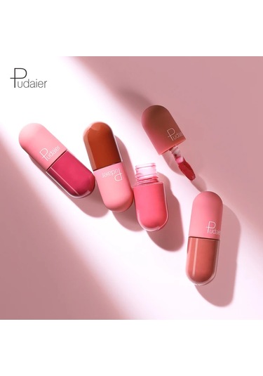 Mini Kapsül Mat Sıvı Ruj Su Geçirmez Kırmızı Kadife Dudak Makyaj Dövme Uzun 908 Pembe