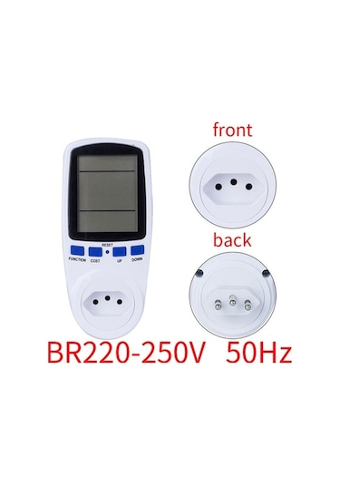 Besthome1 Dijital Elektrik Tüketim Ölçer - Watt Voltaj Frekans Maliyet Takip Cihazı