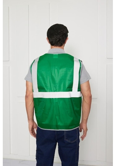 Orange Safety Mühendis Tipi İkaz Yeleği Koyu Yeşil