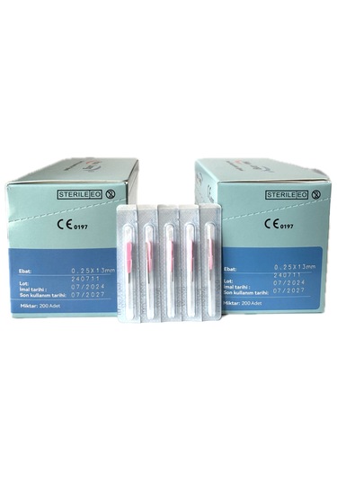 Akupunktur İğnesi Kuru İğne 0.25x13 Mm 200lük Paket 2 Kutu