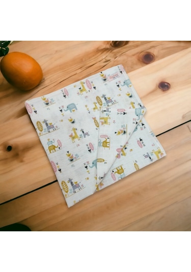 Bezhane Çok Amaçlı Bebek Müslin Bezi Battaniye 72 Cm X 72 Cm Çok Renkli