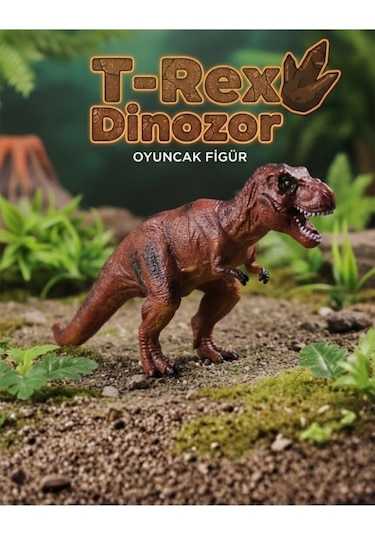 Gerçekçi T-rex Dinozor Figürü - Orta Boy Detaylı Eğitici Oyuncak Tyrannosaurus Rex 20 Cm Hayvanlar