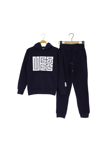 Erkek Çocuk Eşofman Takımı Kapüşonlu Lacivert