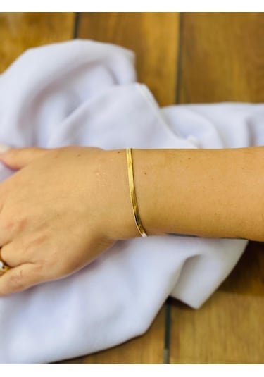 Mor Takı İtalyan Zincir Model Çelik Bileklik