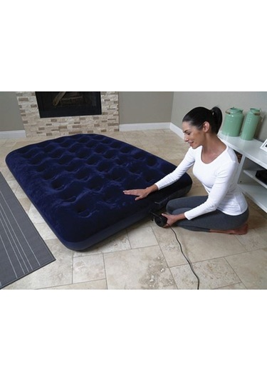 Bestway Çift Kişilik Şişme Yatak + Pompa 67287 Mavi