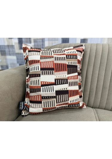 Nivemeshome Ritim 02 Kiremit 45x45 Kırlent Kılıfı Kiremit