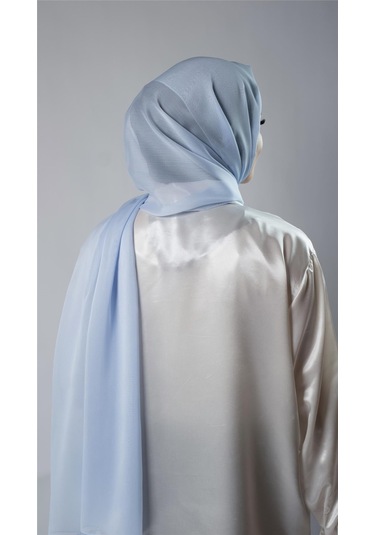 Bebe Mavisi Düz Klasik Şal Şifon Kumaş Janjan Abiye 202108 11 Bebe Mavisi