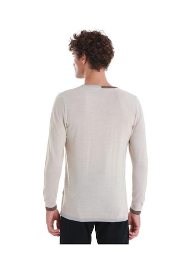 Hatemoğlu Bej Regular Fit Düz Bisiklet Yaka Yünlü Triko Kazak 34122023a001 006 Bej