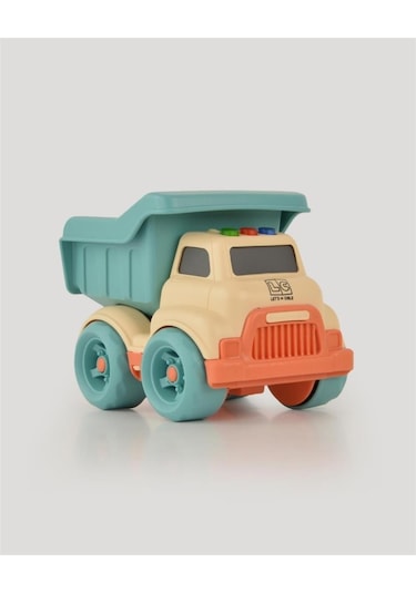 Let's Be Child Sesli Ve Işıklı Minik Kamyon 31016 Bej - Turkuaz Kasalı, Çocuklar İçin Oyuncak Kamyon