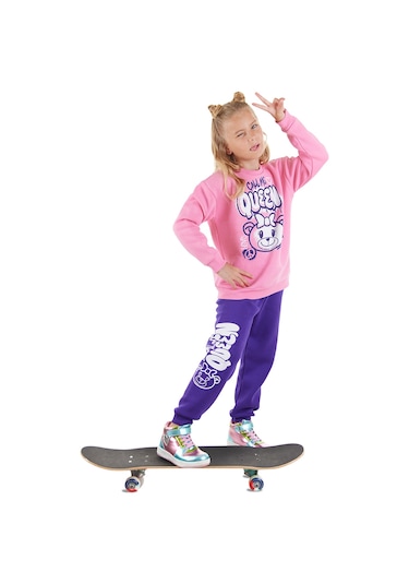 Denokids Queen Bear Kız Çocuk Eşofman Takım Çok Renkli