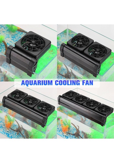 Geeksen Akvaryum Soğutma Fanı 2 Lü, 2 Seviye Ayar, Suda 2-4 C Düşürür, Siyah, Amerikan Standartı