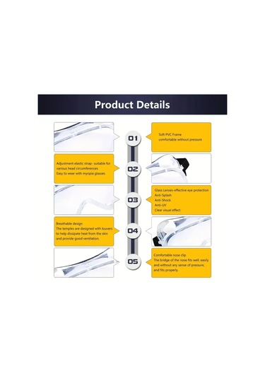 Güvenlik Gözlükleri Set - 2 Çift Premium Koruyucu Gözlük Black Amerika Birleşik Devletleri