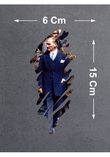 Büyük Atatürk Mustafa Kemal Atatürk Sticker - Araba Oto Motosiklet Karavan Sticker - 00322 15x6 Cm